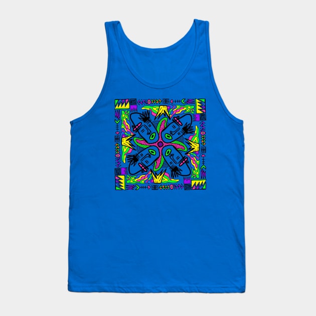 psychedelic colors face etnic cave Tank Top by indi art